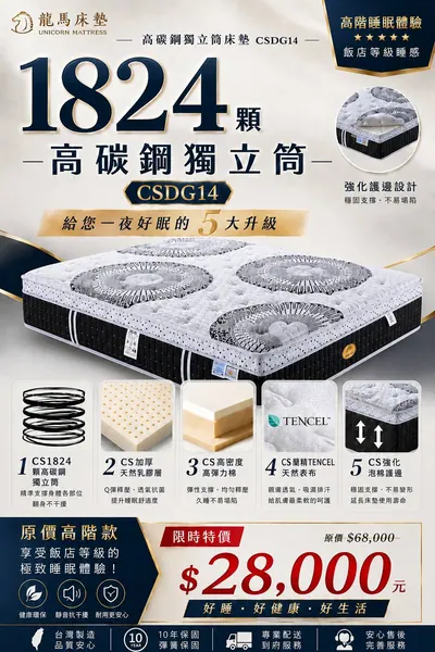 全新龍馬床墊/型號CSDG14（全新）- 全盛傢俱家電 台中西屯門市
